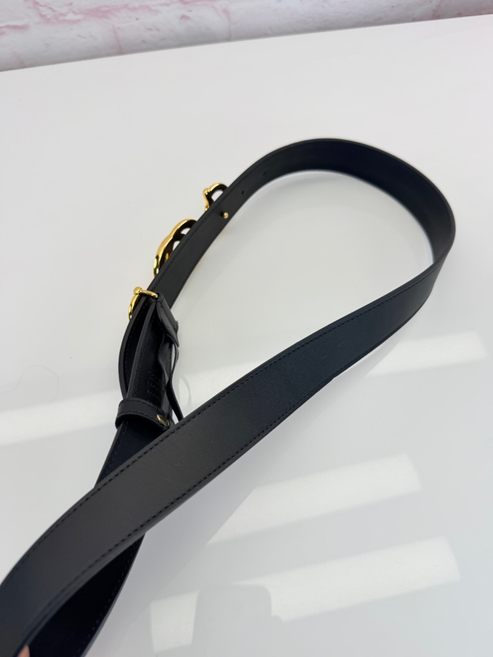 Gucci Zumi Smooth Leather Belt Black  550122 85/34 - Picture 7 of 11